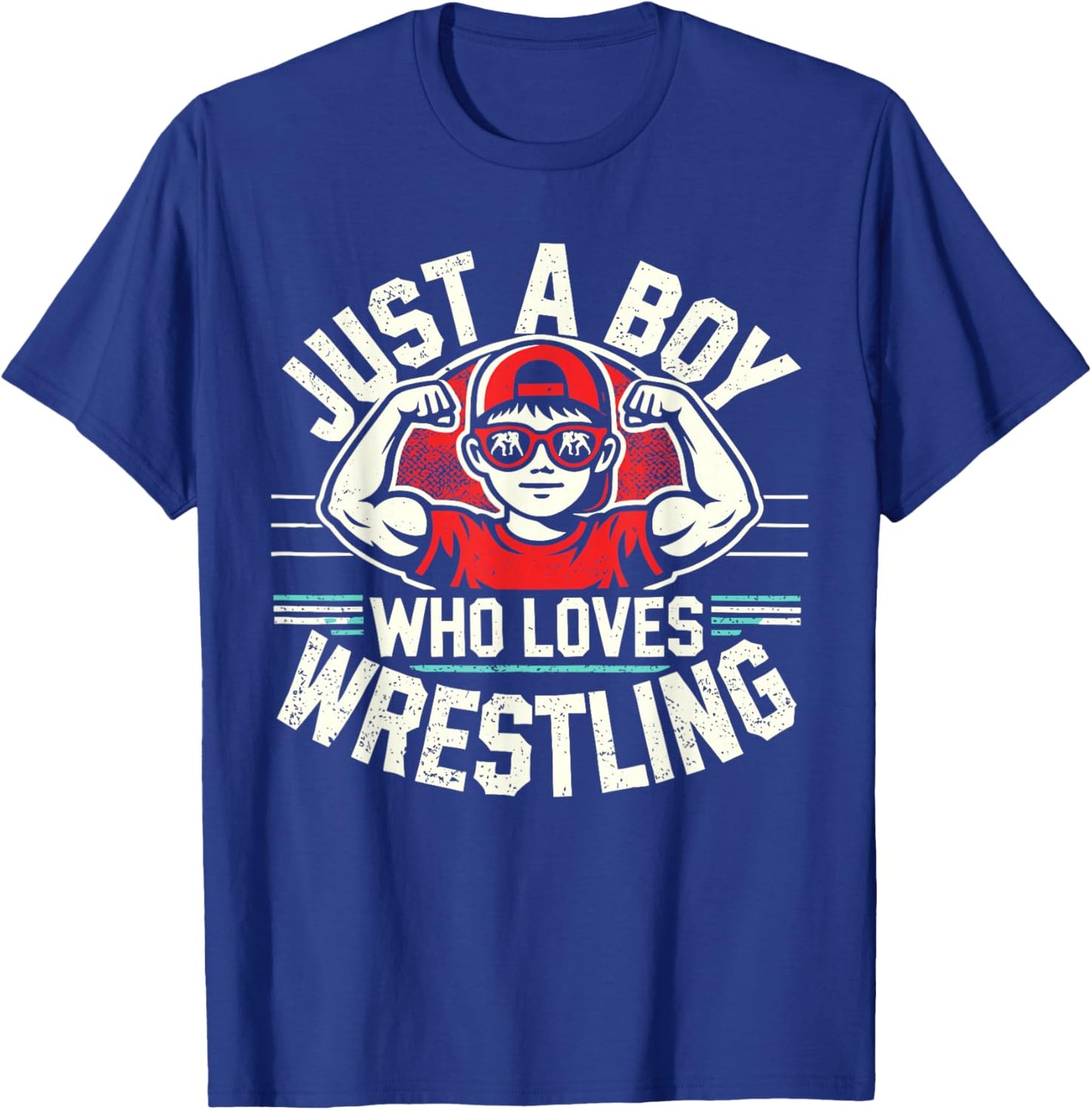 Just A Boy Who Loves Wrestling | Jungen & Kinder | Wrestler T-Shirt - T-Shirt | Royal