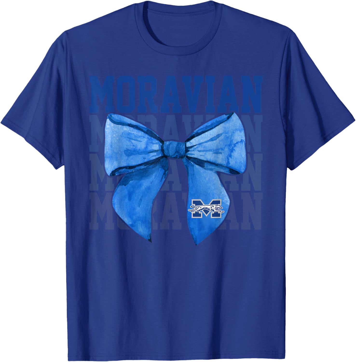 Moravian Vintage Arch University Bow Vintage Athletics Girls T-Shirt - T-Shirt | Royal