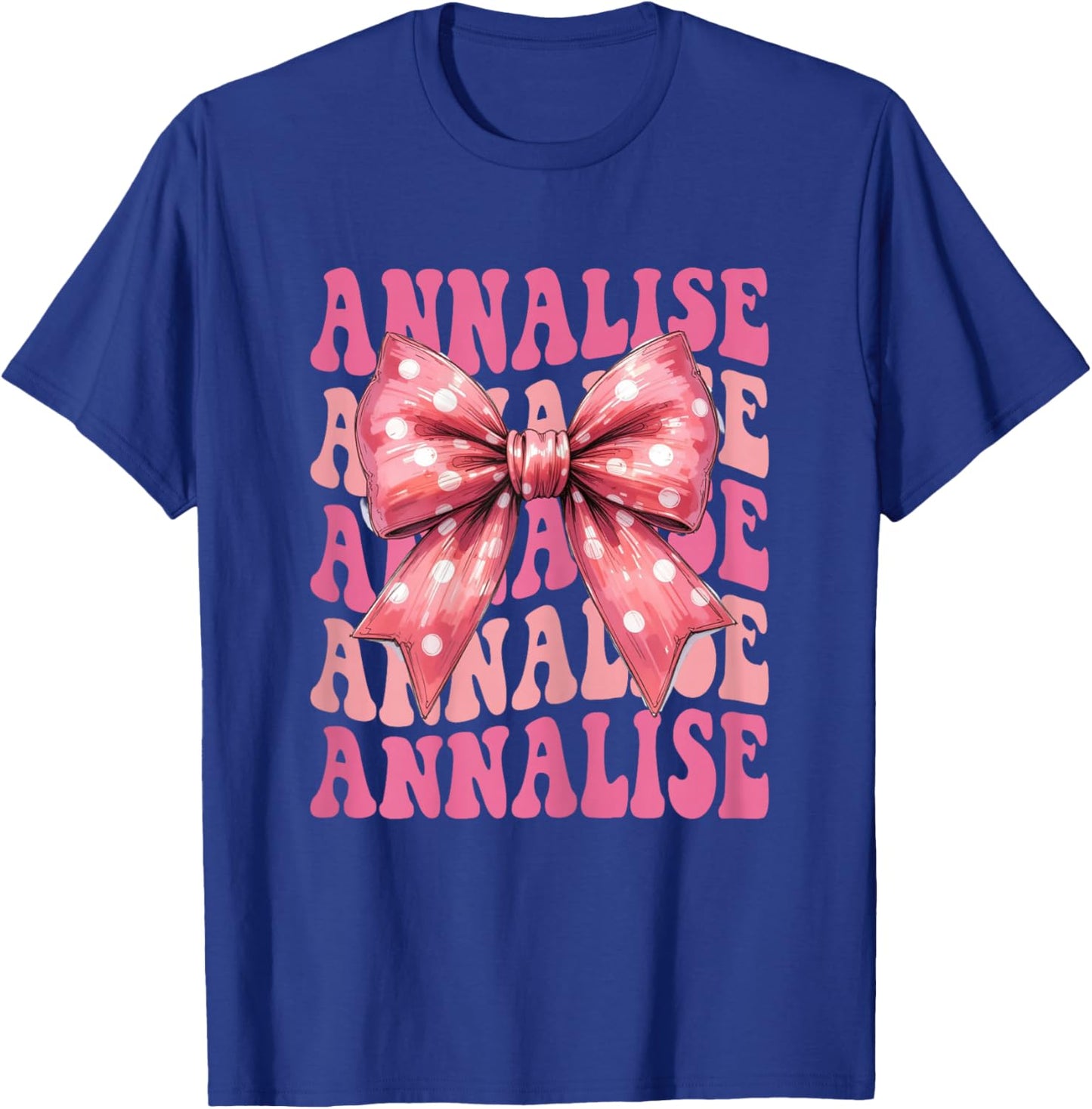Annalise Name Coquette Bow Aesthetic Girls T-Shirt - T-Shirt | Royal
