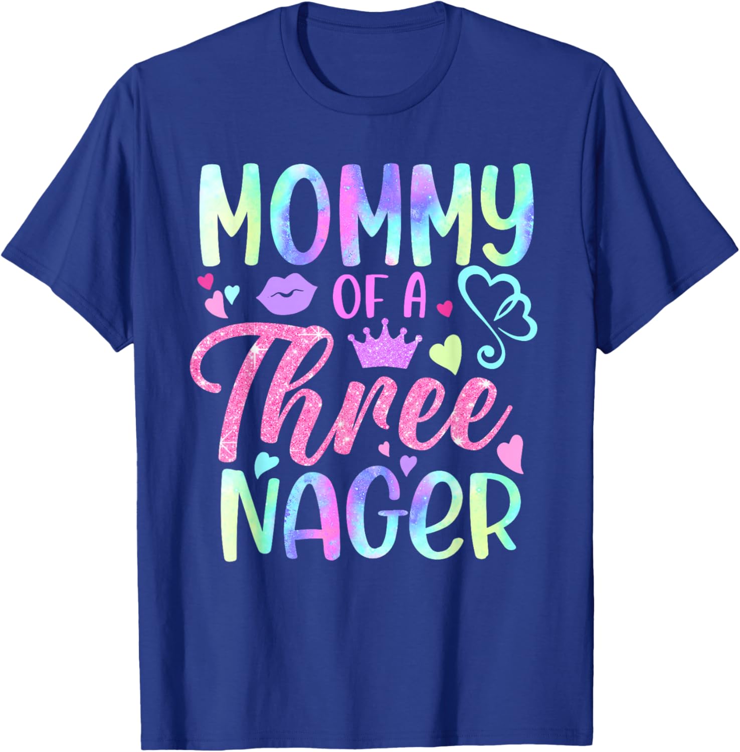 Mommy of A Threenager 3rd Birthday Matching Family T-Shirt - T-Shirt | Royal
