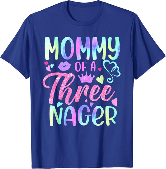 Mommy of A Threenager 3rd Birthday Matching Family T-Shirt - T-Shirt | Royal