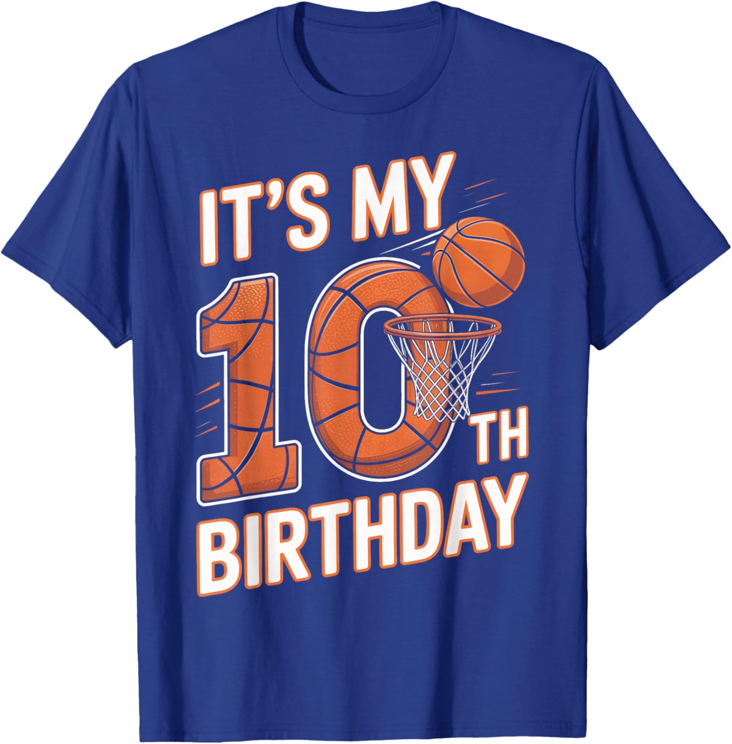 Basketball Birthday 10 Year Old Boys Youth Sports T-Shirt - T-Shirt | Royal