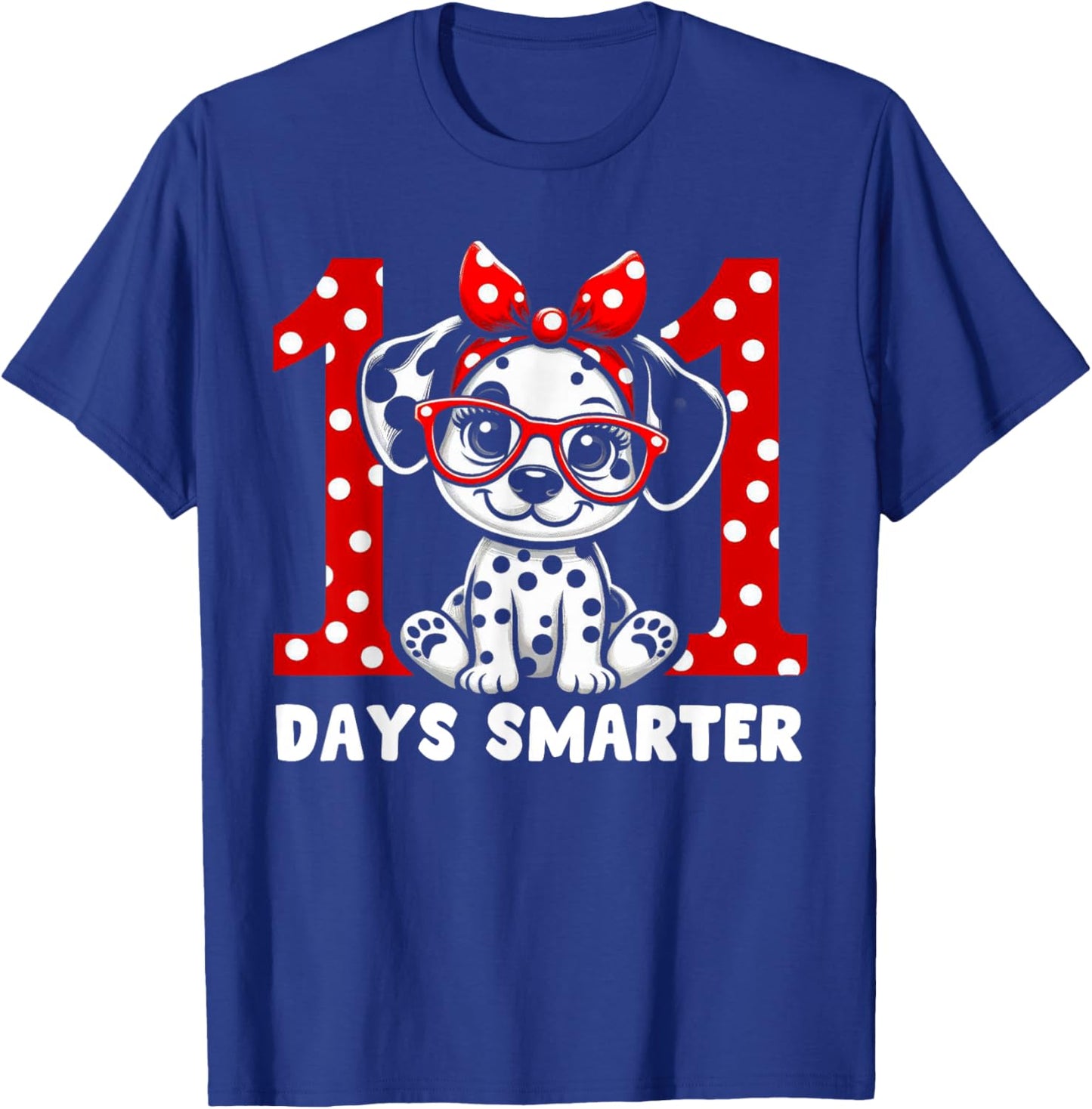 100 Days Smarter 100st Day School Dalmatian Dog Teacher Kids T-Shirt - T-Shirt | Royal