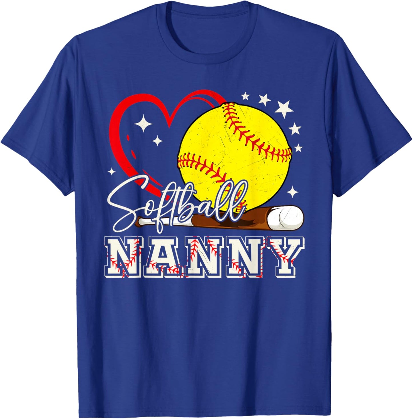 Softball Nanny Family Matching Cute Softball Lover T-Shirt - T-Shirt | Royal
