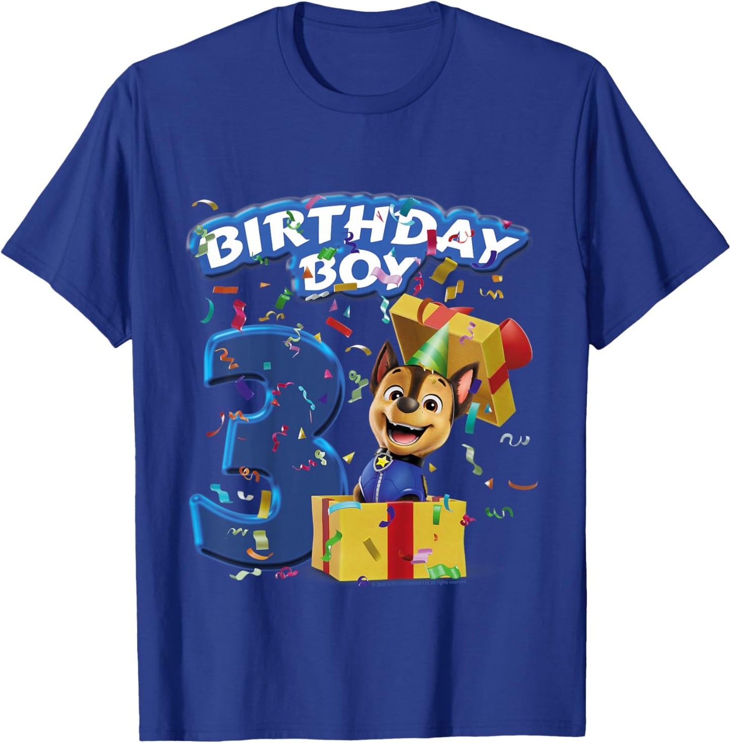 Official Paw Patrol Chase Birthday Boy Age 3 T-Shirt - T-Shirt | Royal