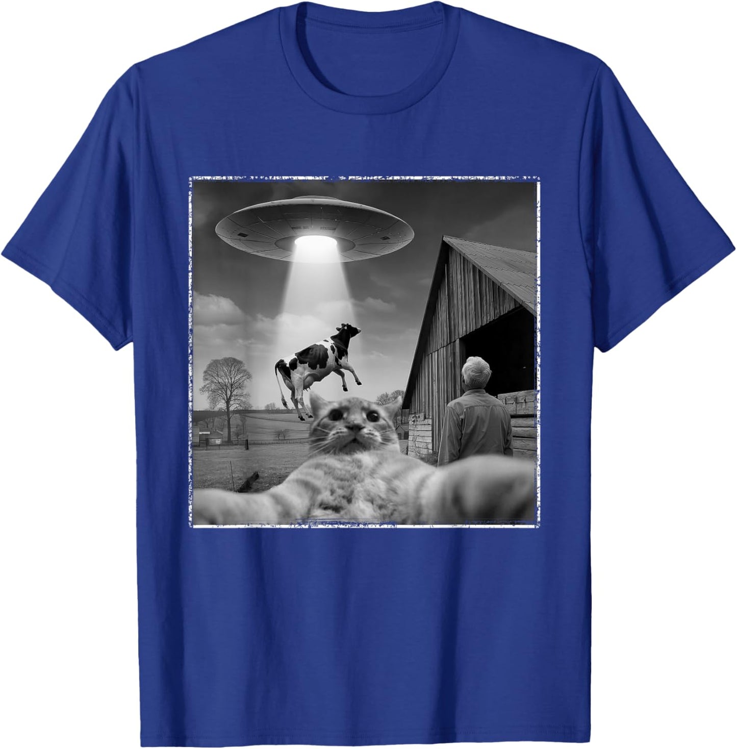 Cat Men Women Conspiracy Theory Funny Fun T-Shirt - T-Shirt | Royal