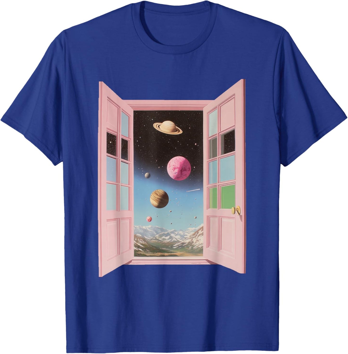 Surreal Cosmic Window Portal Outer Space Dreamcore Weirdcore T-Shirt - T-Shirt | Royal