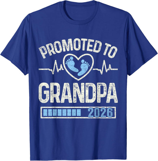 Promoted to Grandpa 2026 Expecting Baby Soon to Be Grandpa T-Shirt - T-Shirt | Royal