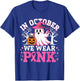 In October We Wear Pink Witch Ghost Halloween Breast Cancer T-Shirt - T-Shirt | Royal