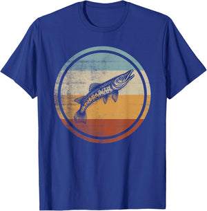 Gar Fish Retro Vintage Design T-Shirt - T-Shirt | Royal