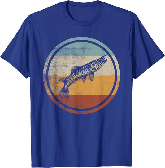 Gar Fish Retro Vintage Design T-Shirt - T-Shirt | Royal