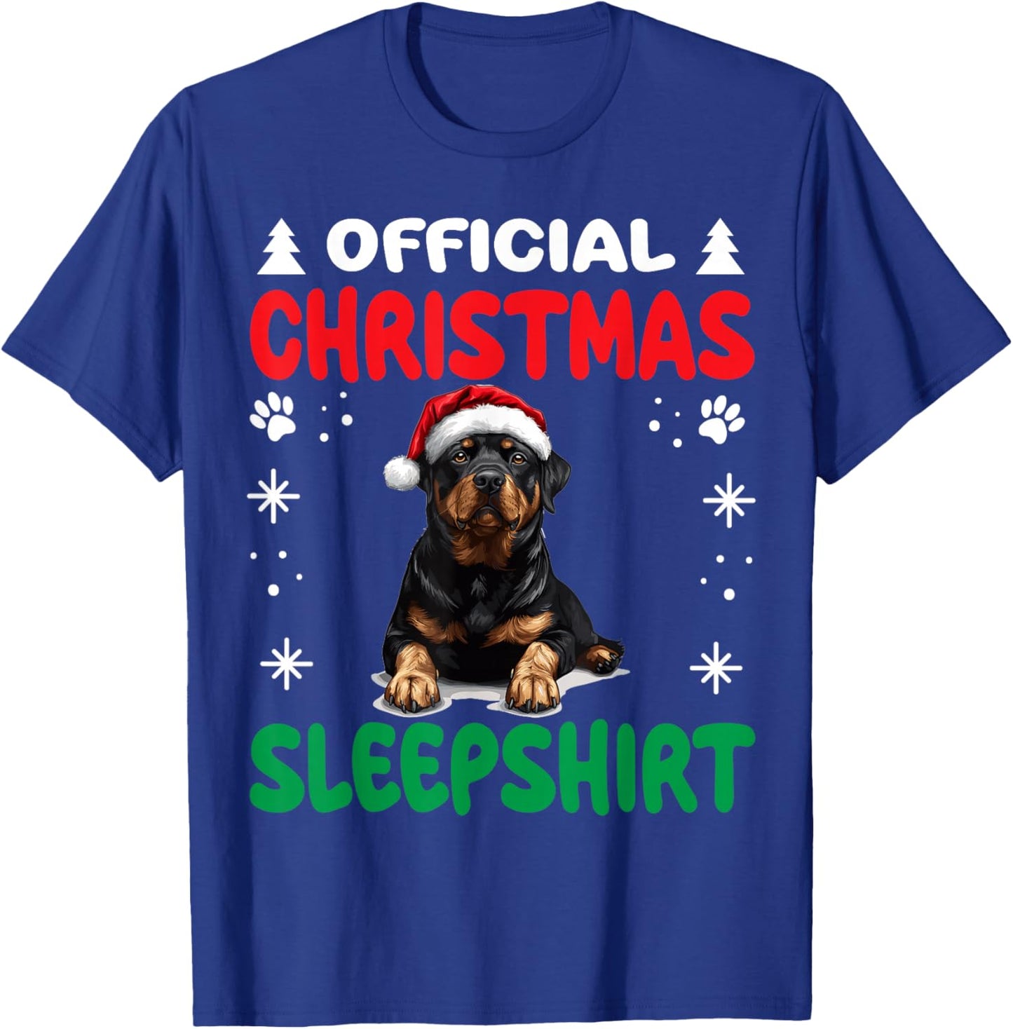 Rottweiler dog Dog Christmas Pajama Official Christmas T-Shirt - T-Shirt | Royal