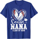 Senior Nana Class of 2026 Baseball Graduation Heart T-Shirt - T-Shirt | Royal