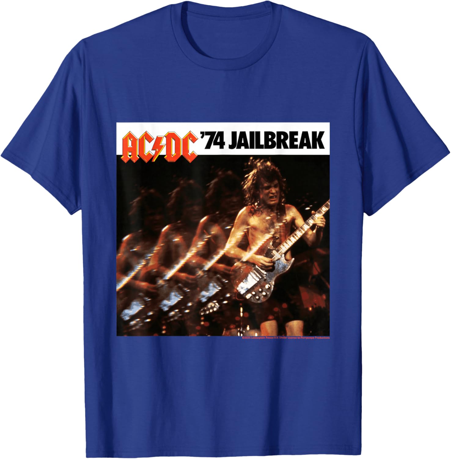 AC/DC '74 Music Band Jailbreak Concert Ambiance T-Shirt - T-Shirt | Royal