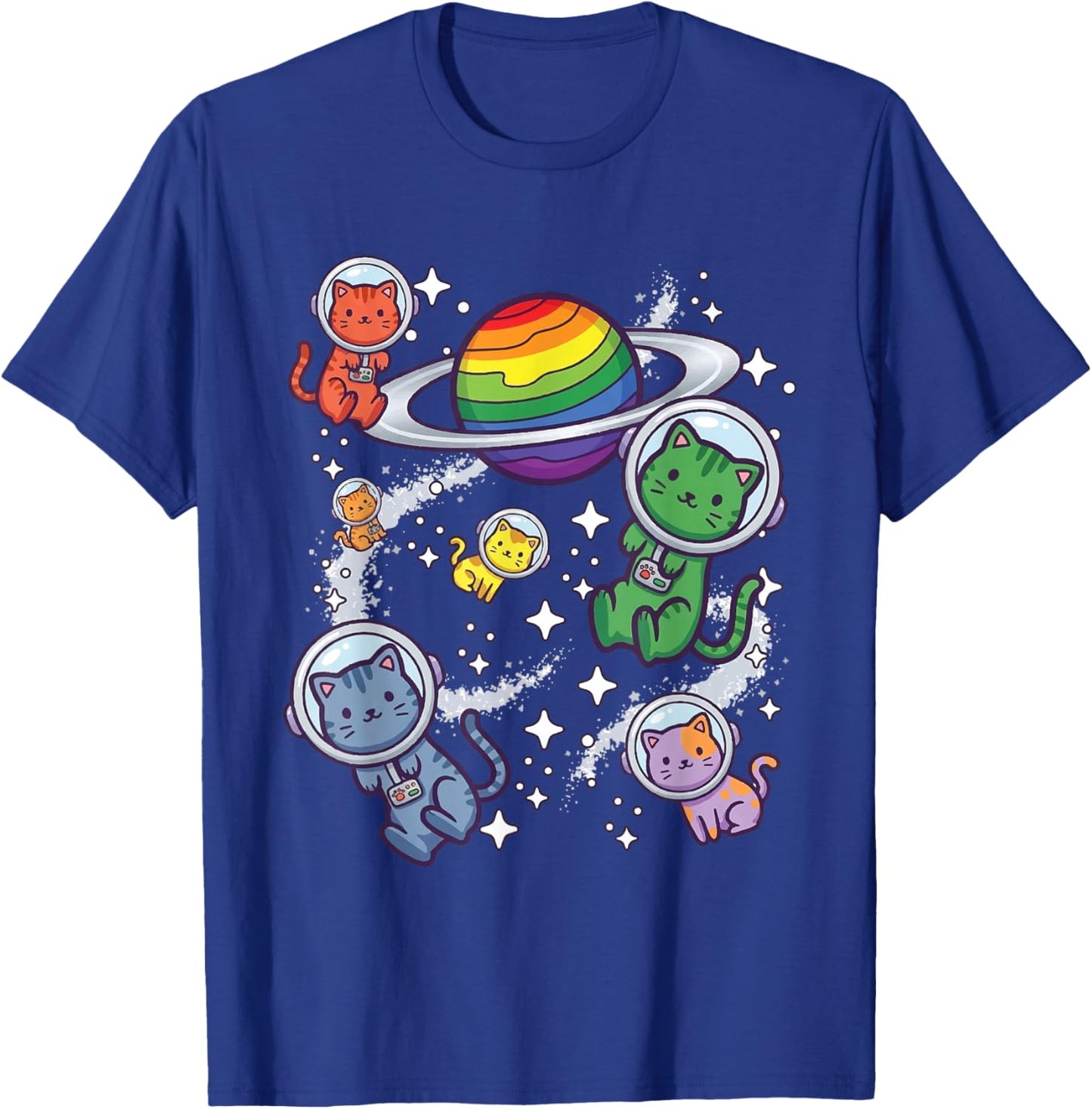 Schwule Astronauten Katzen Lesbian Pride Rainbow Queer Homosexuell CSD LGBT T-Shirt - T-Shirt | Royal