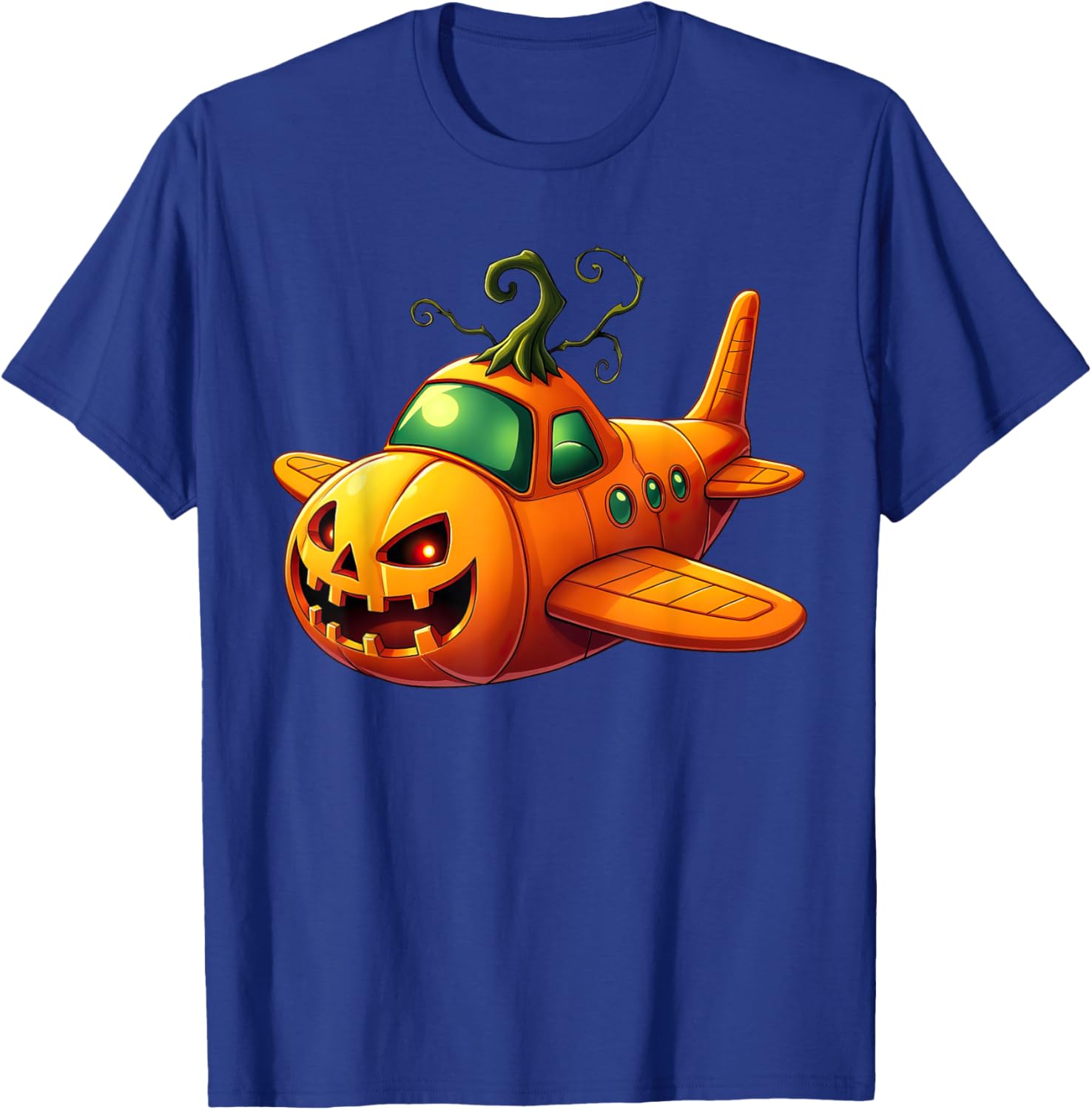Funny Airplane Pumpkin Pilot Lovers Halloween Boys Kids T-Shirt - T-Shirt | Royal