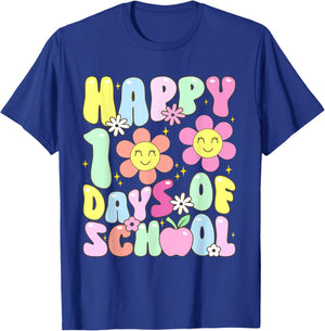 100th Day of School Kids Boys Girls Groovy 100 Days T-Shirt - T-Shirt | Royal