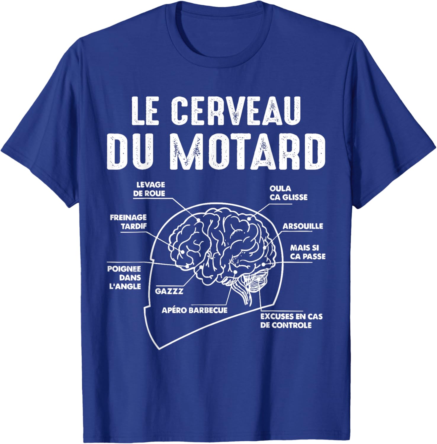 Moto GP Racing The Brain of Biker Motorcycles boy Man Fan T-Shirt - T-Shirt | Royal