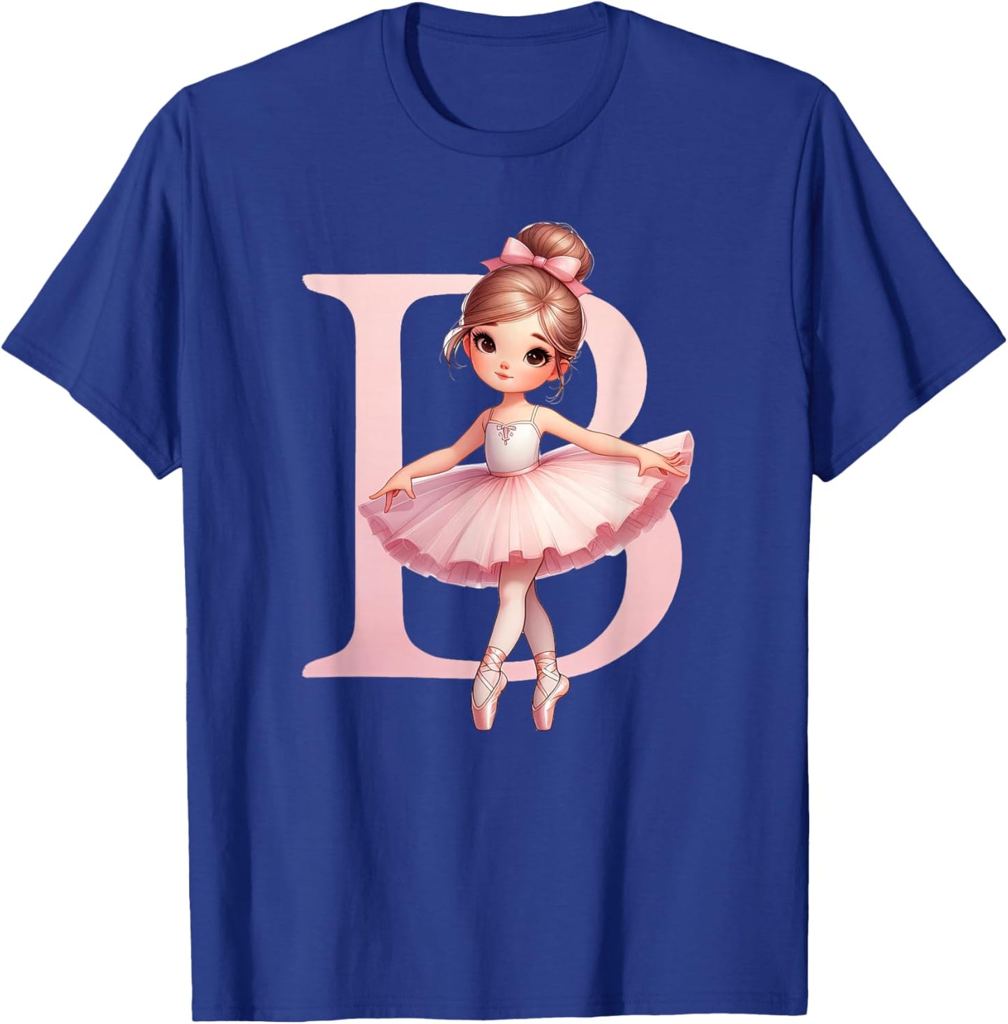Ballerina Girl Dancing Name First Letter B Girly Tutu Ballet T-Shirt - T-Shirt | Royal