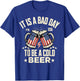 It's a Bad Day to Be a Cold Beer Vintage US Flag 4th of July T-Shirt - T-Shirt | Royal