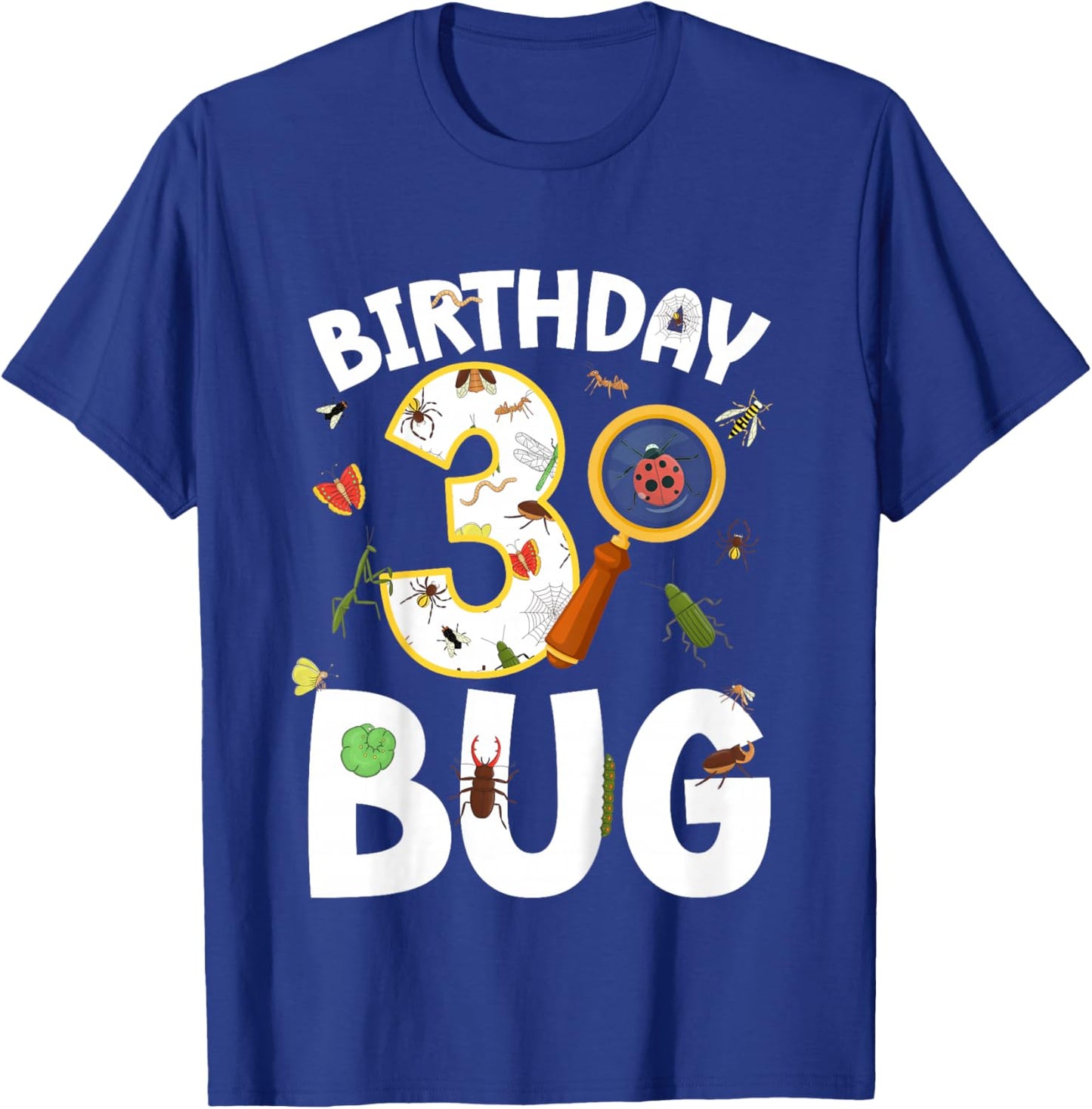 3rd Bug Birthday Party 3 Year Old Bugs Birthday T-Shirt - T-Shirt | Royal