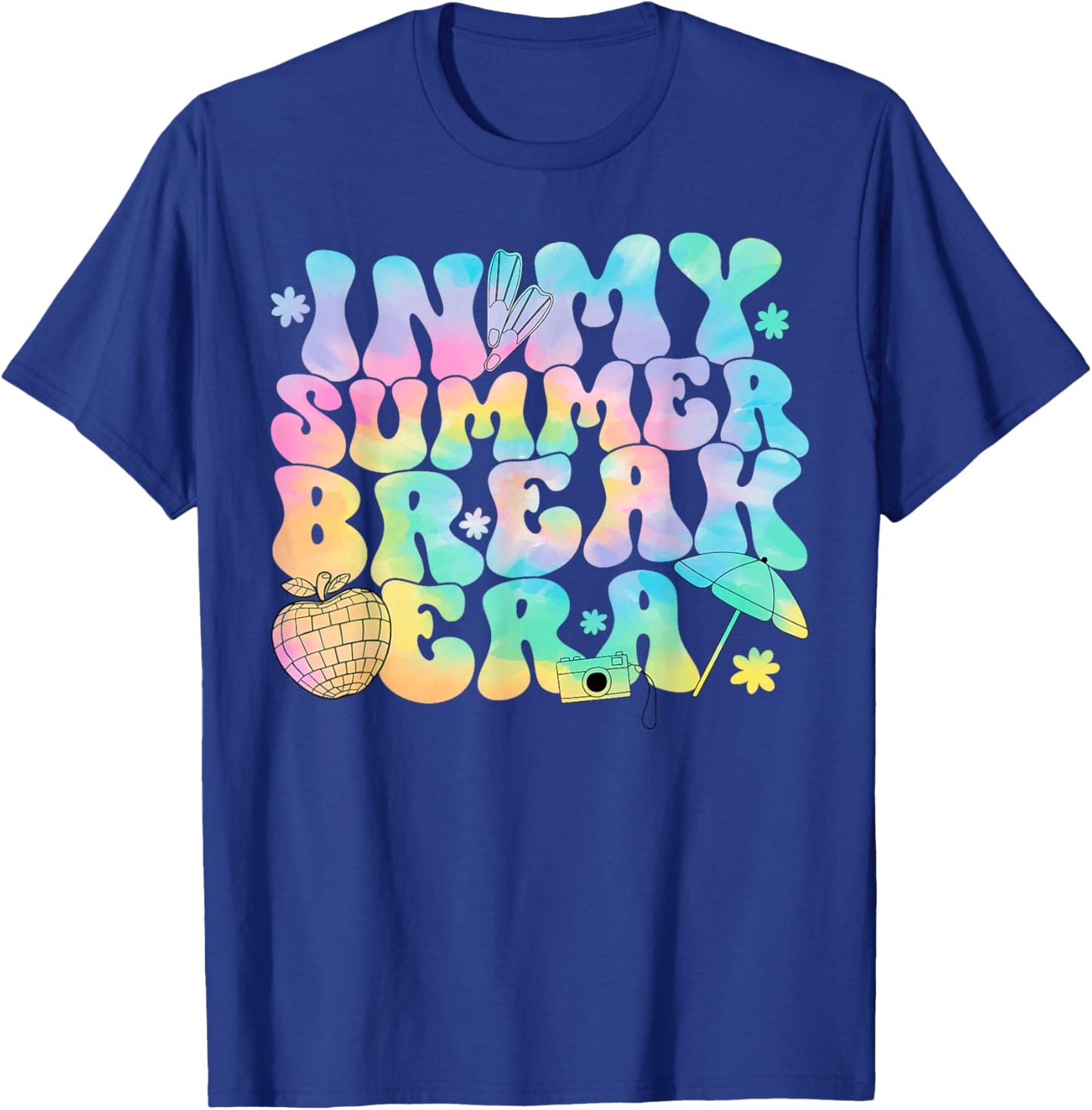 in My Summer Break Era Groovy Boy Girl Student Teacher T-Shirt - T-Shirt | Royal