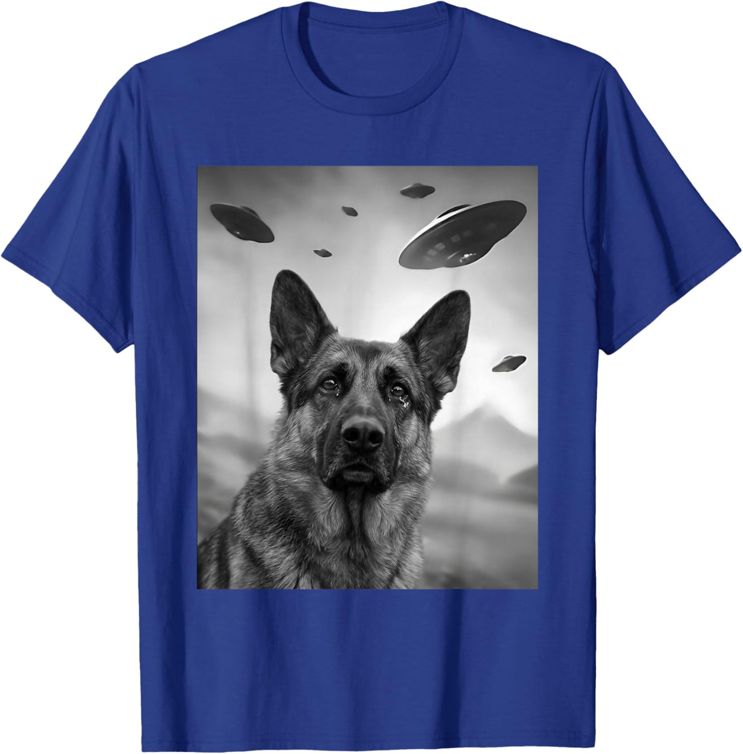 German Shepherd UFO Funny Dog Lover Owner T-Shirt - T-Shirt | Royal