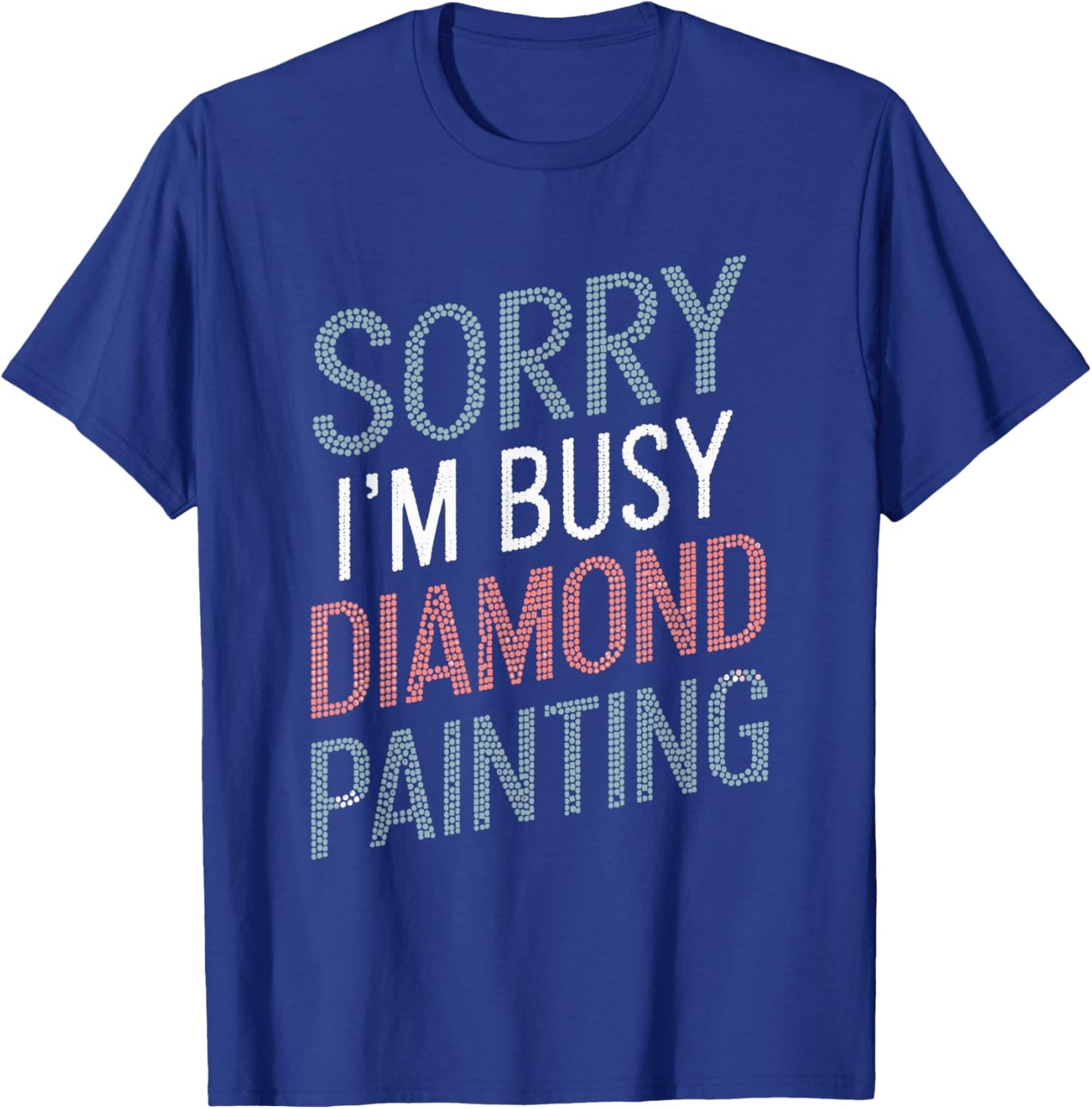 Diamond Art Craft Painter Black Adult Small Modern Love Letter Print Short Sleeve T-Shirt - T-Shirt | Royal