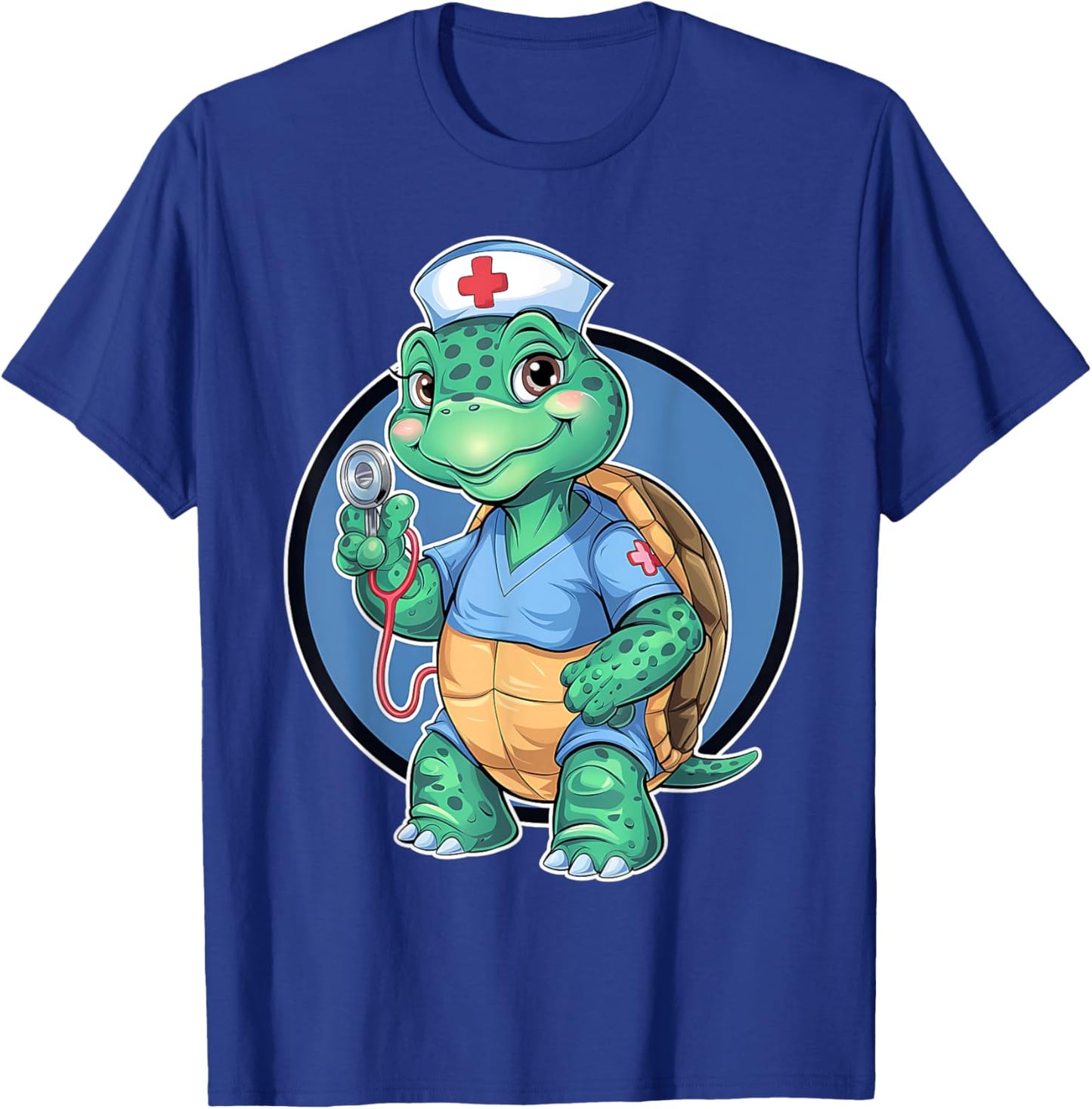 Cute Nurse Turtle – Funny Medical & Nurse Appreciation T-Shirt - T-Shirt | Royal