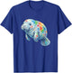 Colorful Cute Manatee with Rainbow Hearts Love T-Shirt - T-Shirt | Royal