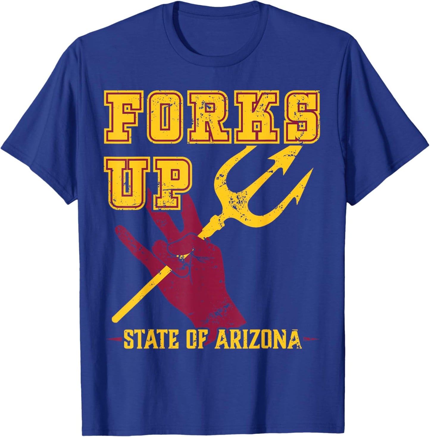 Forks Up - State of Arizona Design University T-Shirt - T-Shirt | Royal