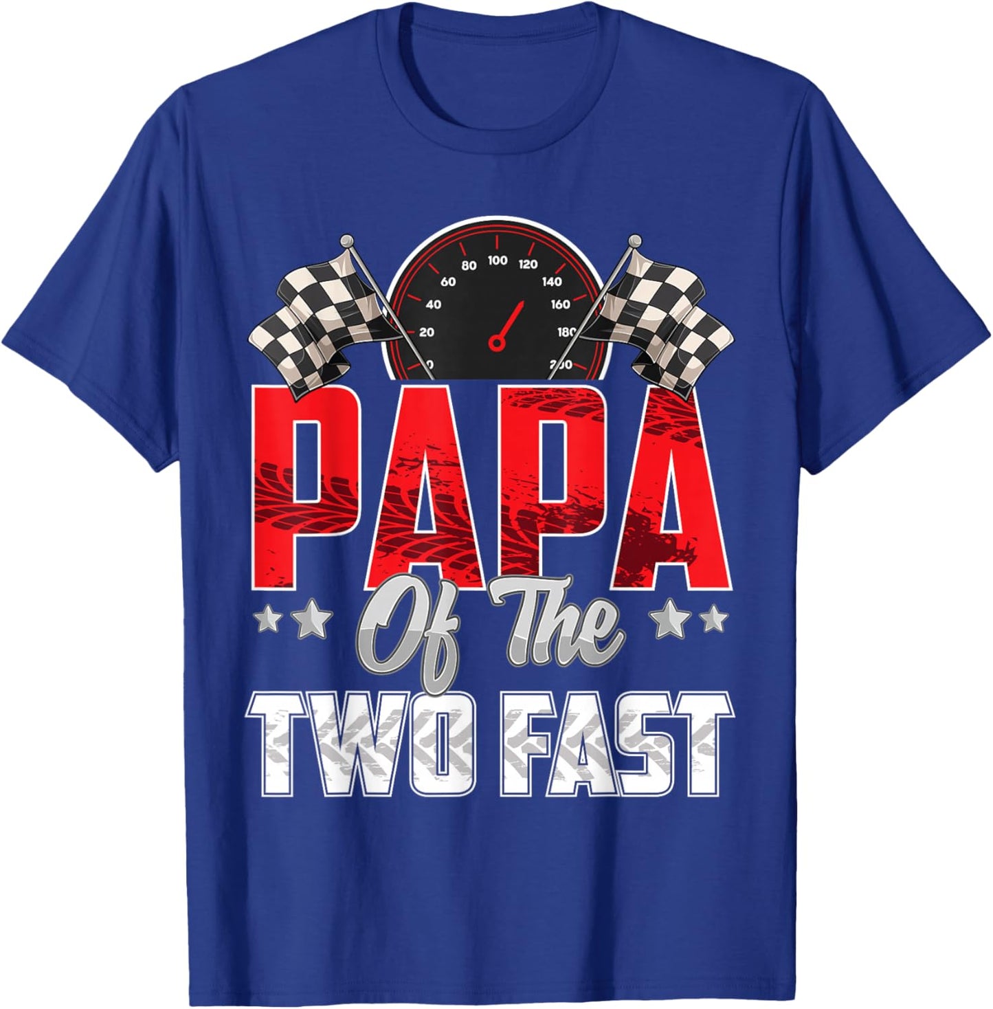 2 year old racing car two fast birthday 2nd Family Papa T-Shirt - T-Shirt | Royal