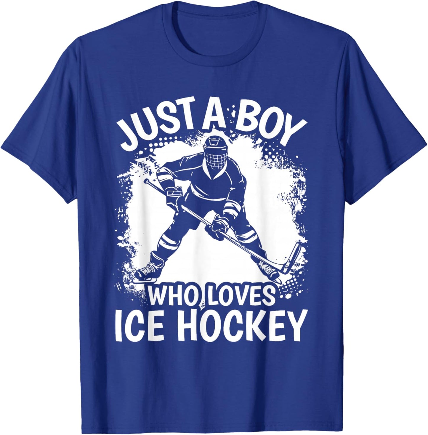Just A Boy Who Loves Ice Hockey Vintage Boys Kids T-Shirt - T-Shirt | Royal