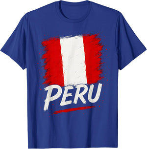 Peru Peruvian Flag T-Shirt - T-Shirt | Royal