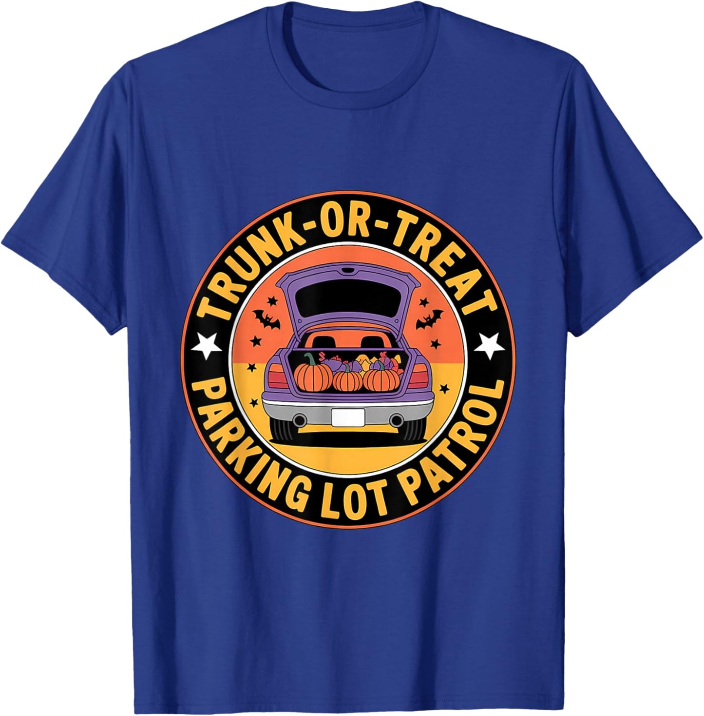 Trunk or Treat Parking Lot Patrol Squad Halloween T-Shirt - T-Shirt | Royal