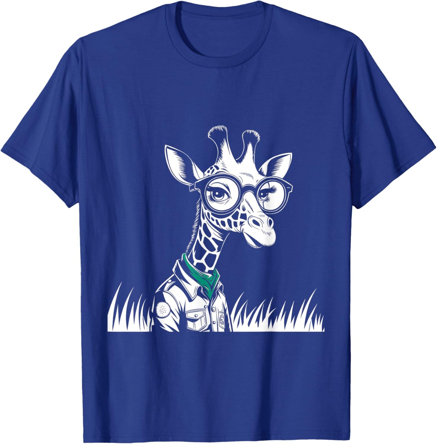 Cute Giraffe Glasses Funny Animal Lover Cool Casual Hipster T-Shirt - T-Shirt | Royal