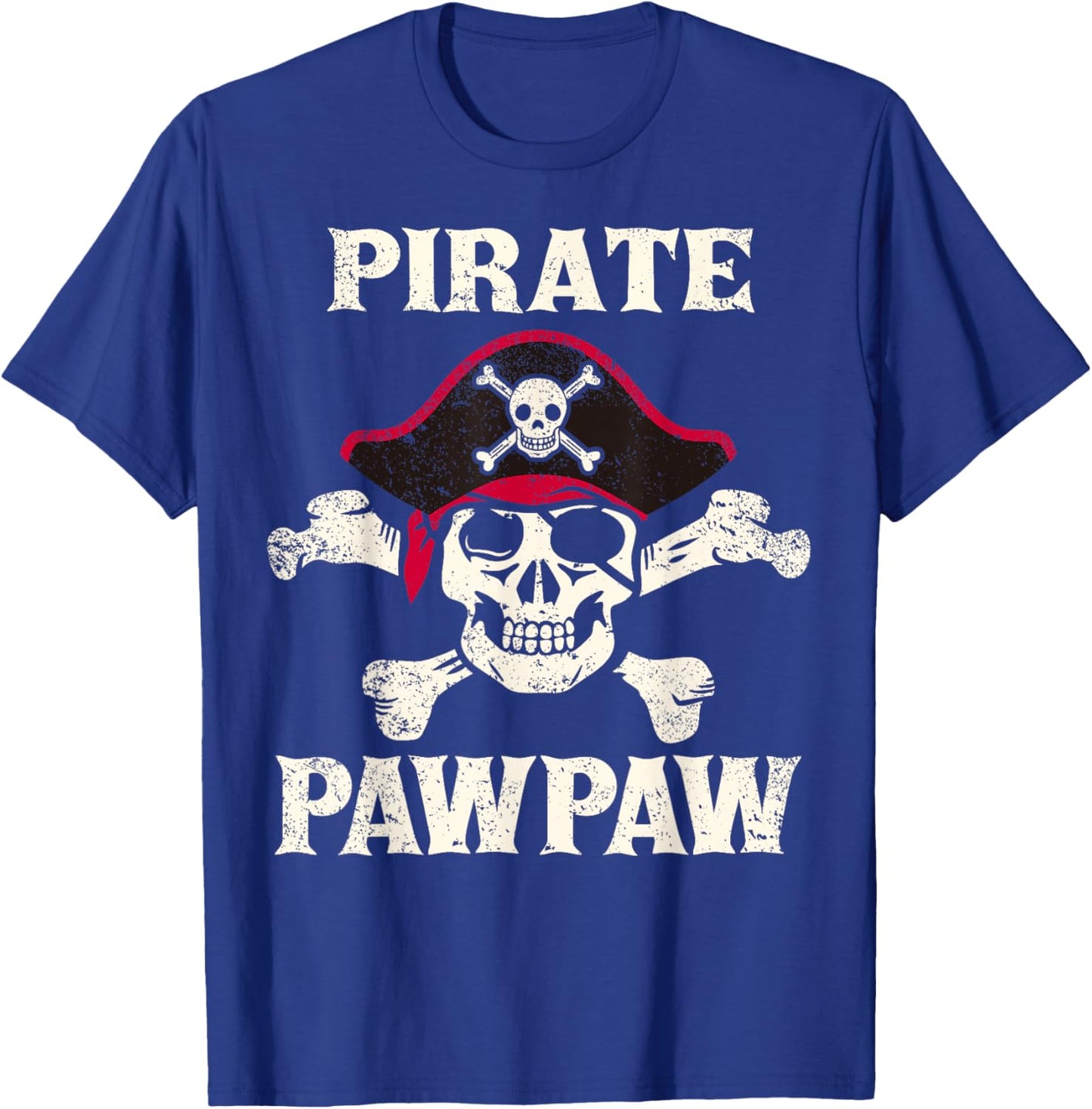 Pirate PawPaw Skeleton Captain Funny Skull Pirate Paw Paw T-Shirt - T-Shirt | Royal