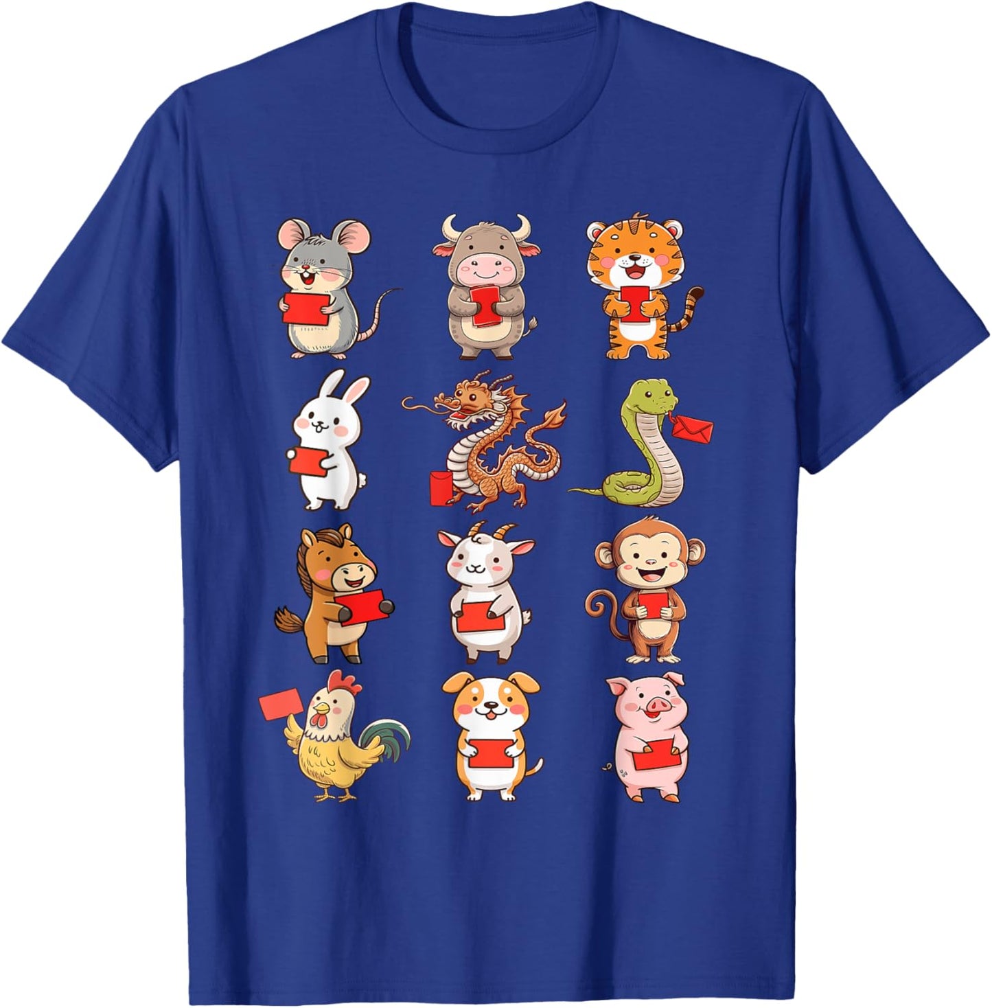 Chinese Zodiac Animals Rabbit Snake Horse Chinese New Year T-Shirt - T-Shirt | Royal