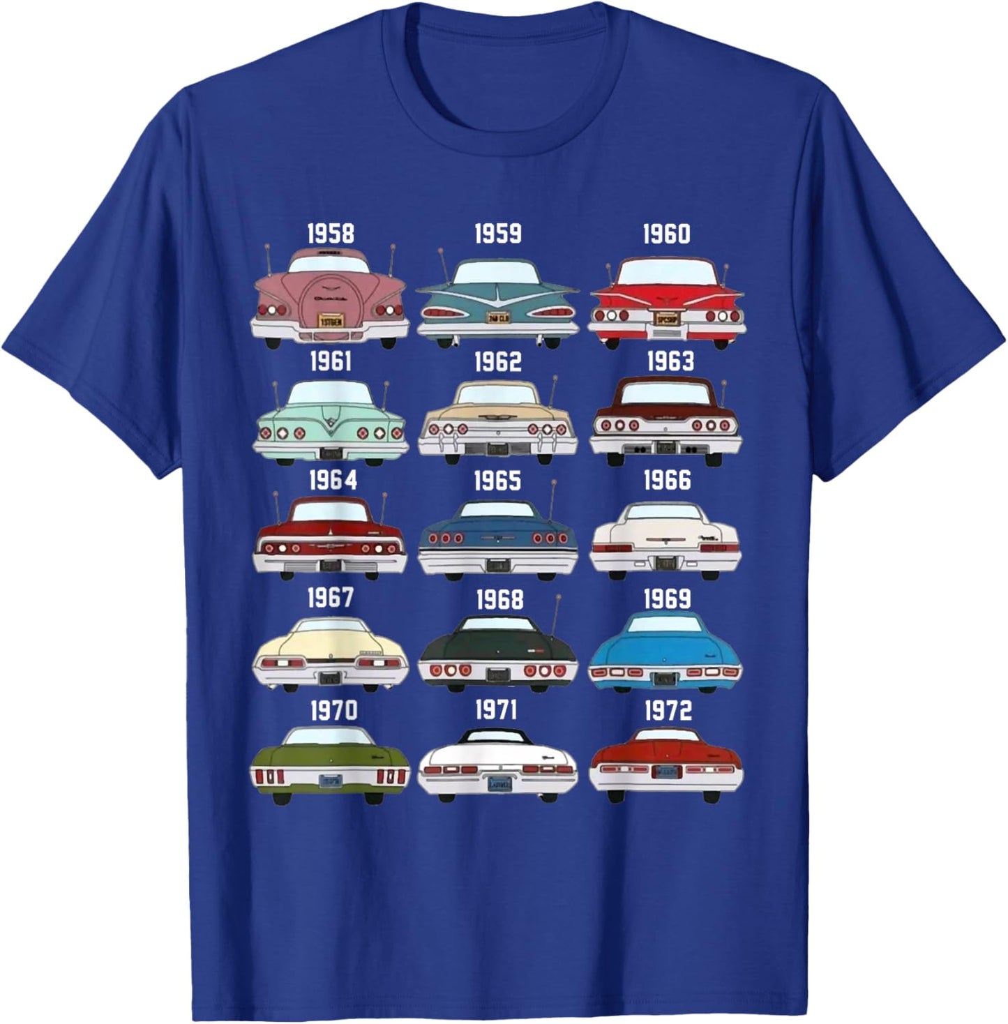 1958 59 60 61 62 63 64 65 66 67 68 69 70 71 72 Impala Ss T-Shirt - T-Shirt | Royal