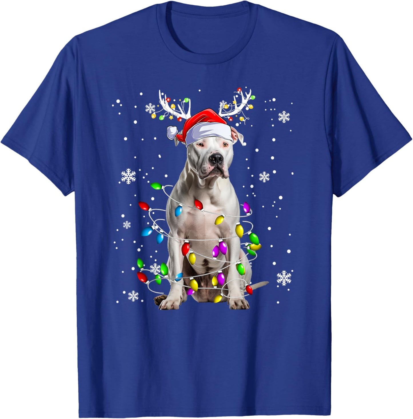 Pitbull Doggy funny Christmas Pitbull dog Reindeer Women Kids T-Shirt - T-Shirt | Royal