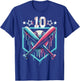 Baseball Drip 10th Birthday Boys Number 10 Youth 10 Year Old T-Shirt - T-Shirt | Royal
