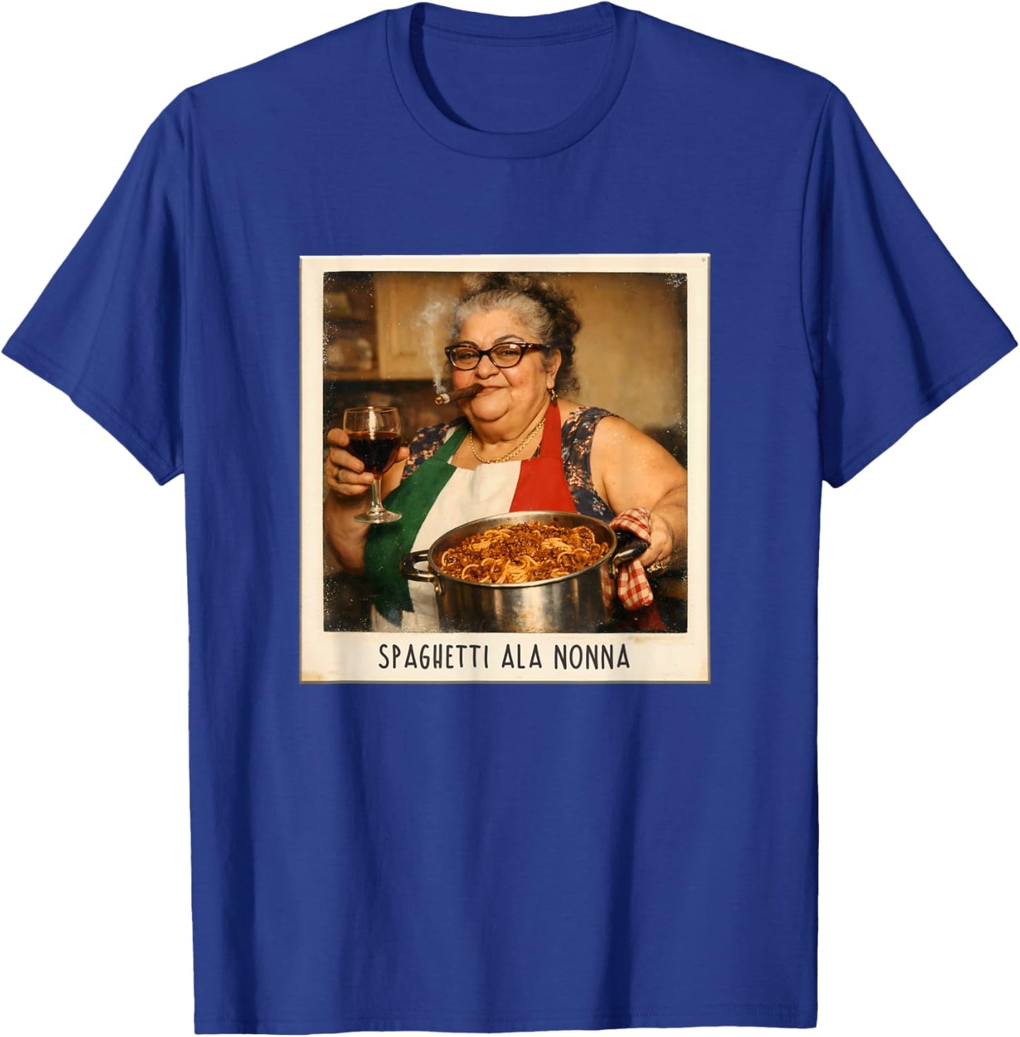 Spaghetti ALA Nonna Lustiges Italienische Pasta Oma Retro T-Shirt - T-Shirt | Royal