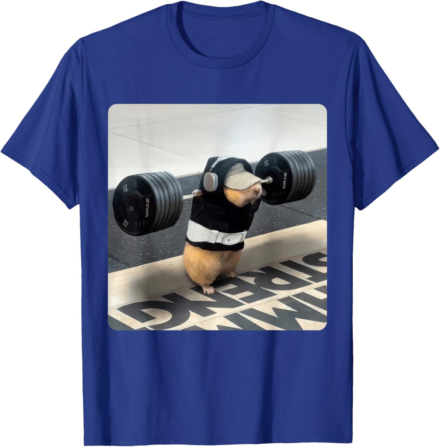 Hamster Gym Squad Funny Cute Rat Weight Lifting Leg Day T-Shirt - T-Shirt | Royal