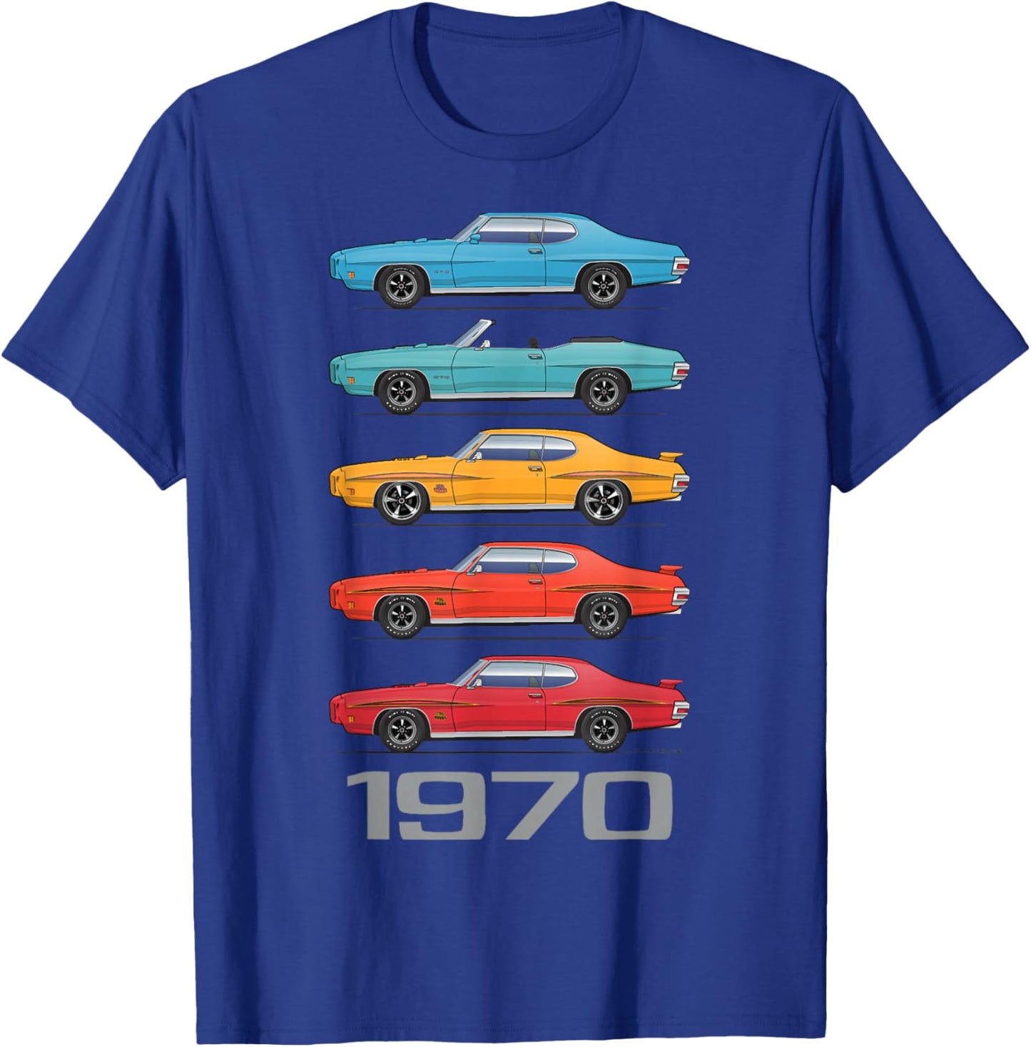 1970 70 GTO Classic Car Old School Muscle Car T-Shirt - T-Shirt | Royal