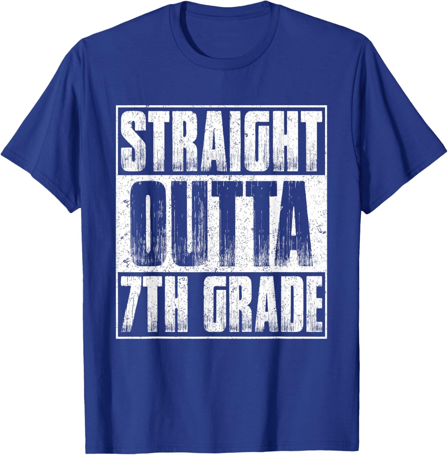 Straight Outta 7th Grade Graduation Class 2026 Seventh Grade T-Shirt - T-Shirt | Royal
