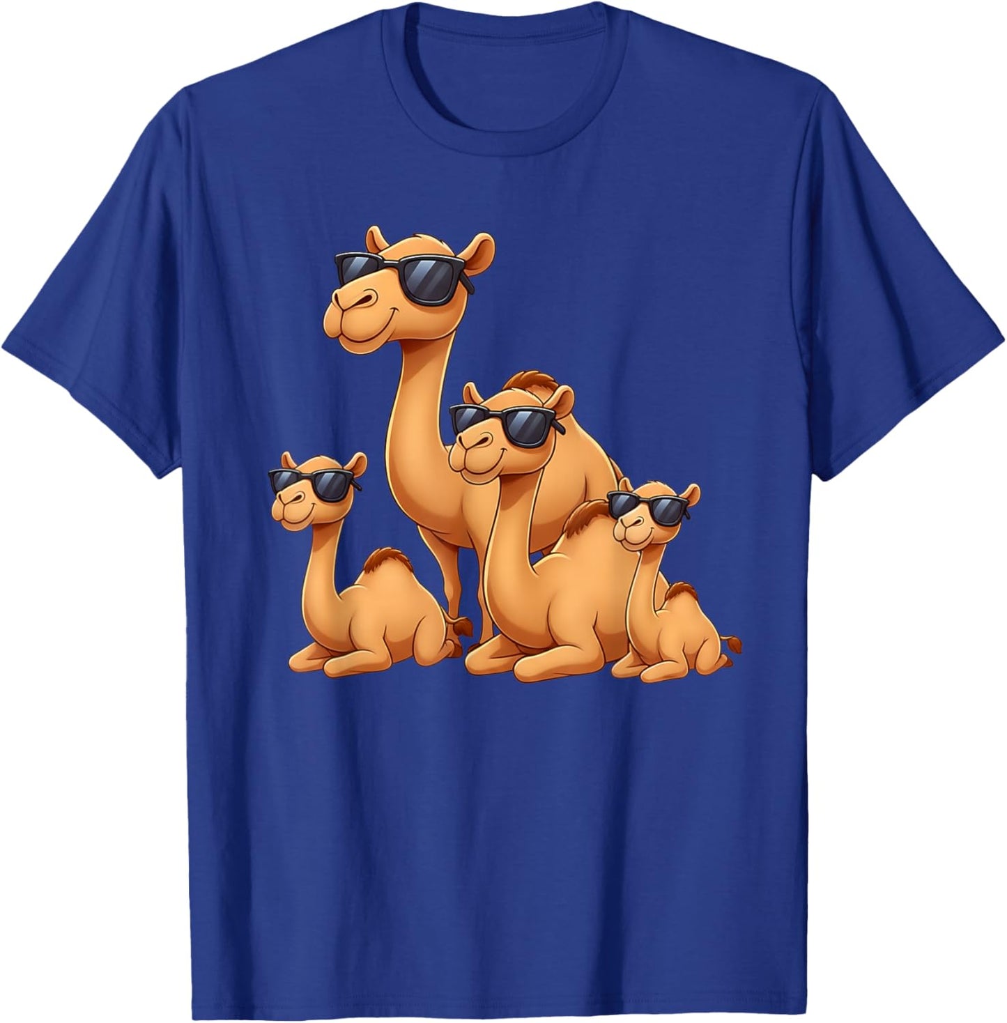 Camel Family Wearing Sunglasses Funny Arabian Animal Desert T-Shirt - T-Shirt | Royal