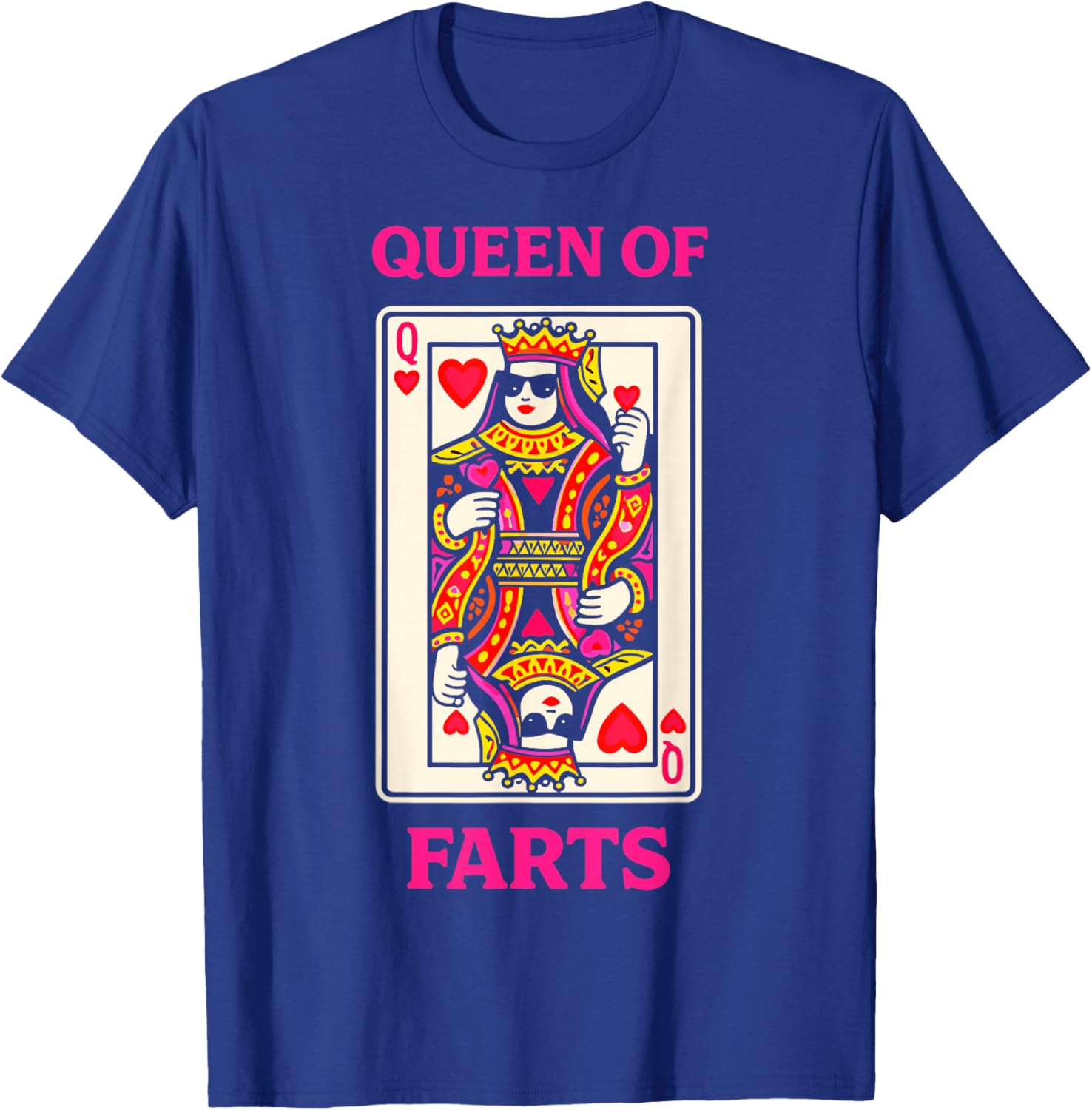 Queen of Farts Funny Poker Playing Cards Humour T-Shirt - T-Shirt | Royal