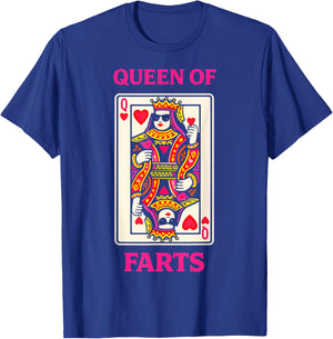 Queen of Farts Funny Poker Playing Cards Humour T-Shirt - T-Shirt | Royal