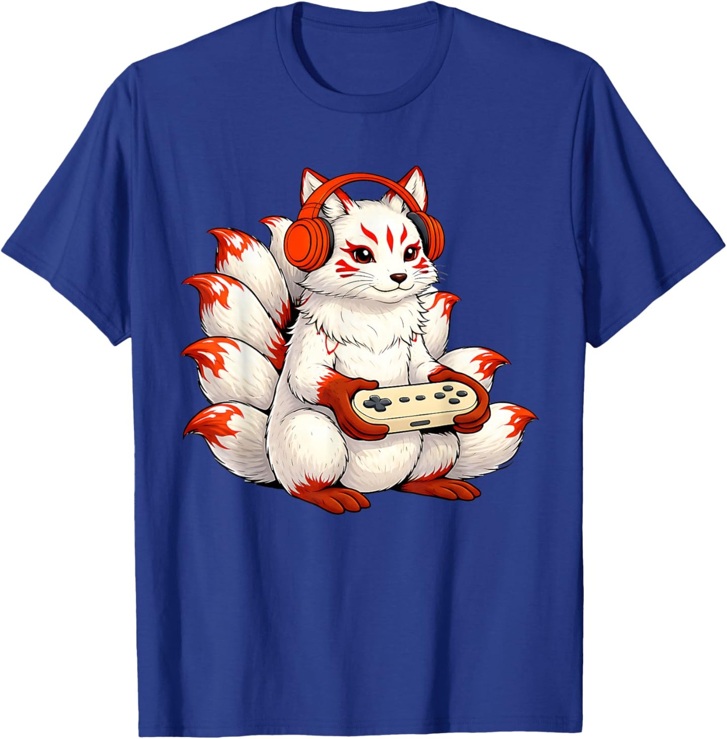 Kawaii Kitsune Gaming Japanese Inspired Video Games Retro T-Shirt - T-Shirt | Royal