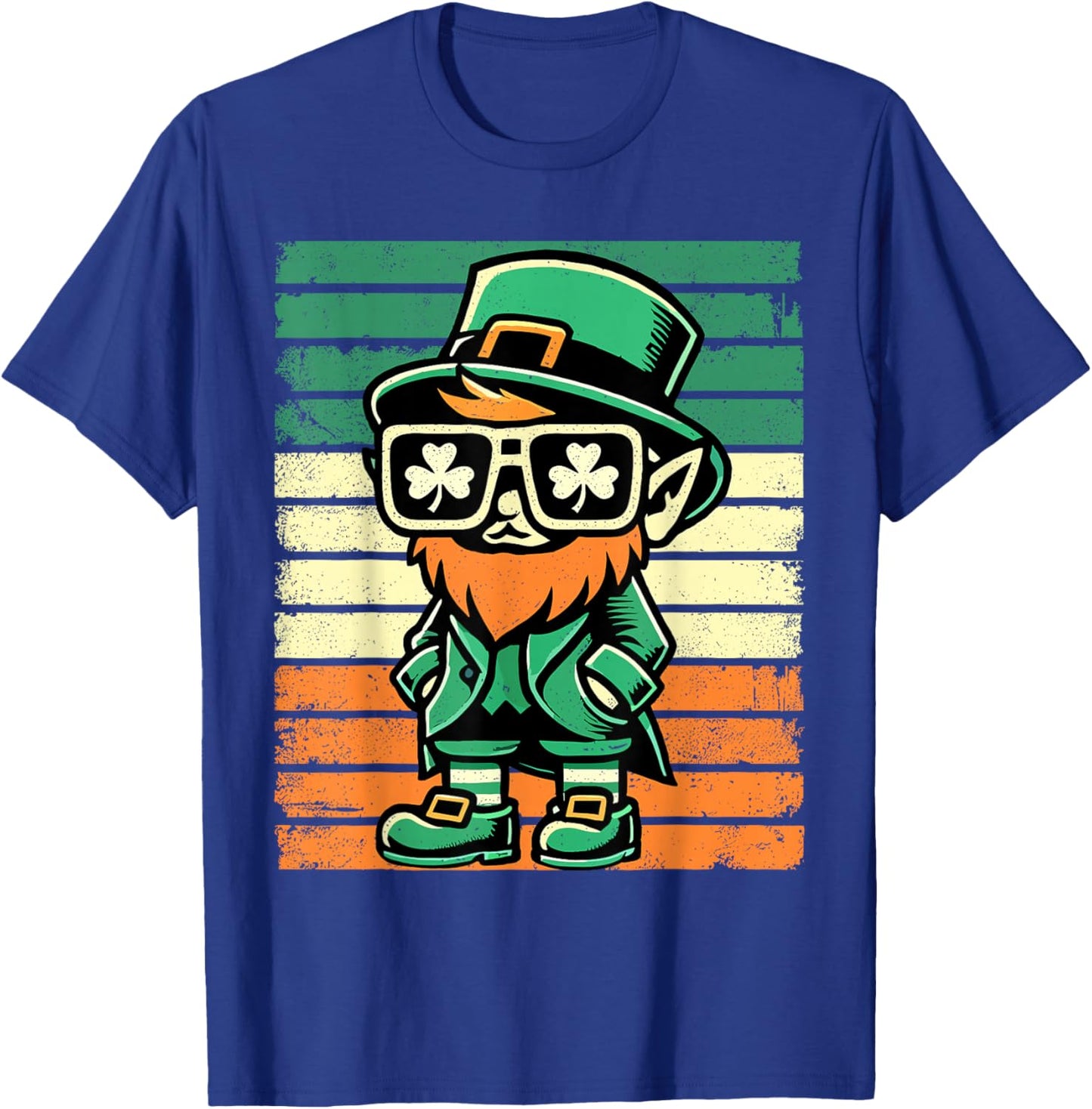 Rétro Leprechaun St Patty's Shamrock Funny St Patrick T-Shirt - T-Shirt | Royal